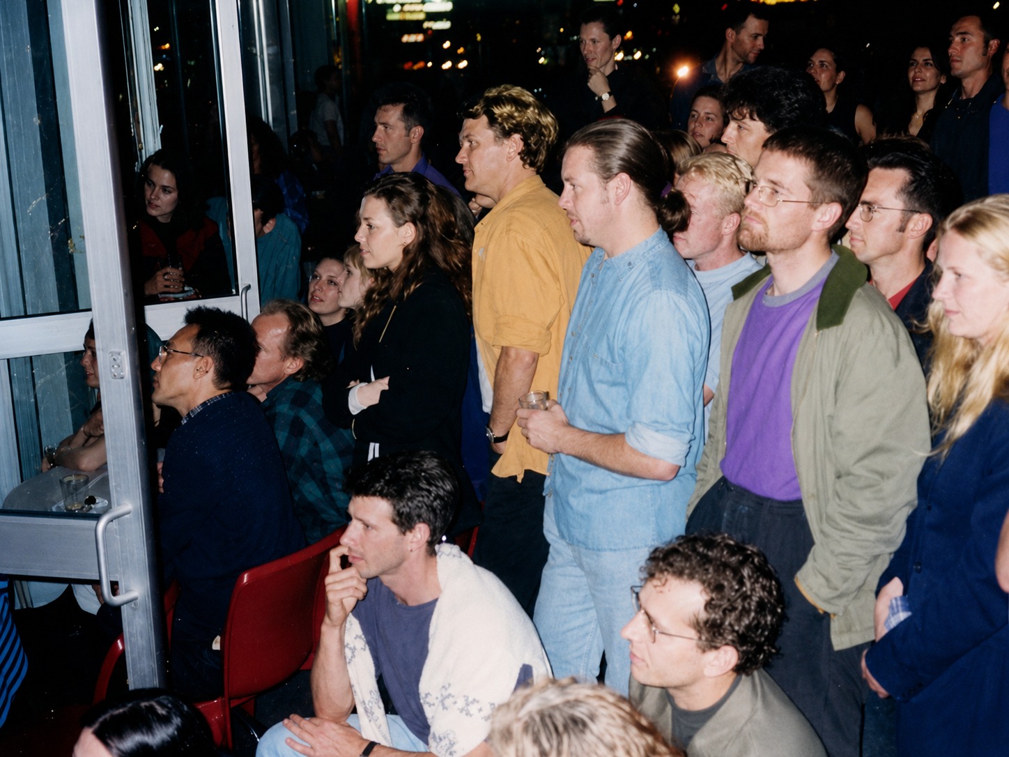 Crowds at the first Tropfest film festival inside Tropicana Caffe in 1993